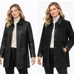 Vintage Bod & Christensen Reversible Women’s Black Leather and Suede coat